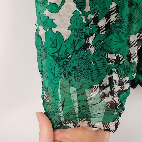 Diane Von Furstenberg Womens Silk Wrap Mini Dress Size 14 Gingham Sheer Picnic - Picture 3 of 14